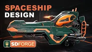 Spaceship Design Process with Stable Diffusion & Photoshop