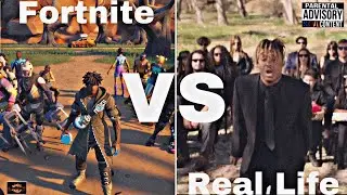 Robbery (A Fortnite Music Video) Real Life Vs Fortnite - Comparison