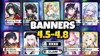 NEW UPDATE! CHARACTER BANNER ROADMAP FOR 4.5-4.8 | ALONG WITH RERUNS - Honkai: Star Rail