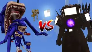 Shin Sonic Vs Titan TV Man Upgrade MOD ADDON In Minecraft PE