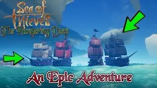Fighting The Megalodon ( With a Huge Fleet) | The Hungering Deep - Sea Of Thieves