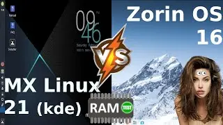 MX Linux 21 (KDE) vs Zorin OS 16: RAM Usage