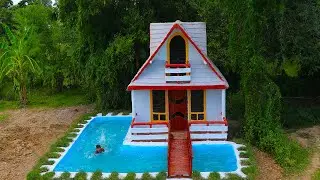 49 Days To Build A Beautiful One-story Villa With A Swimming Pool In Front Of A Luxury Home
