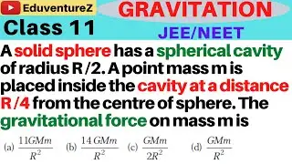 A solid  sphere of mass M and radius R has  aspherical cavity of radius R /2 such that the centre of