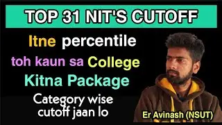 Jee mains 2021:All 31 NIT'S cutoff category wise |Percentile vs Rank| Your college as per your rank