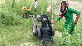 10 Hours Power Diesel Engine Water Pump Set Borwall Setup Amazing Start | Diesel Engine Water Pump 