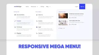 Responsive Mega Dropdown Menu HTML CSS
