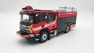 Diecast: Scania CAF Pump Ladder Fire Truck (Singapore 🇸🇬 Civil Defence Force) • 1:43 Scale