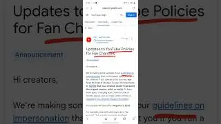 Update to youtube policies for fan channel | fan channel ke liye new update