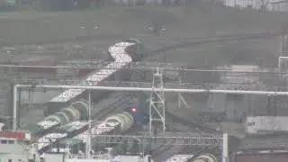 Погрузка вагонов на паром.
