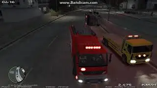 GTA IV 台灣模組 消防趕往油罐車翻覆現場
