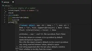 Reverse digits of a number in python | How to reverse a number using while loop