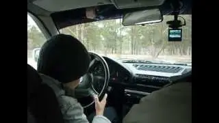 Сын  учится водить BMW 525.Павлодар 2012.