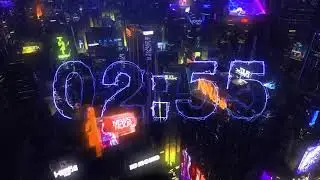 ⏱ Timer Cronômetro Neon Eletric de 5 Min. - 🕐 Electric 5 minutes Countdown Cyberpunk City - Omega