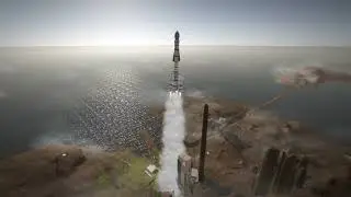 The rocket launch in Ocean World: Eden Crafters