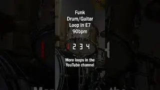 Funk Drum and Guitar loop in E7 -  90bpm #drumloop #funkguitar  #basspractice