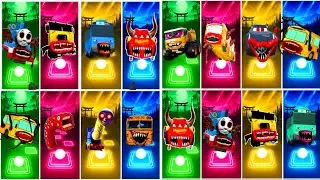 Bus Eater VS Thomas Train VS Tayo The Little Bus VS Car Eater Tiles Hop EDM 