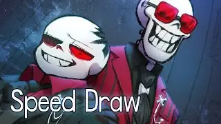 【Undertale】Mafia Skelefam Horrortale bros - Speed Draw【SAI + PS】
