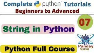 07.String in python|data analyst course playlist|python course for beginners|python tutorial|DS,DA