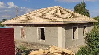 Обзор готовой 4-х скатной кровли.