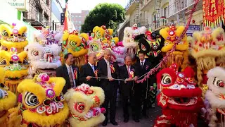 Yau Kung Moon USA 30th Anniversary - Firecrackers & Lion Dance || San Francisco Chinatown
