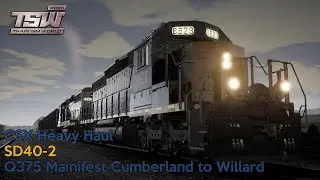 Q375 Mainifest Cumberland to Willard - CSX Heavy Haul - SD40-2 - Train Sim World 2020