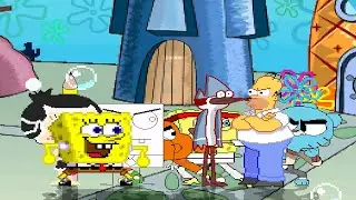 TEAM SPONGEBOB, HANAZUKI, DOODLEBOB & DARWIN vs TEAM HOMER, GUMBALL KOF, MORDECAI & SPONGEBOBCLASSIC