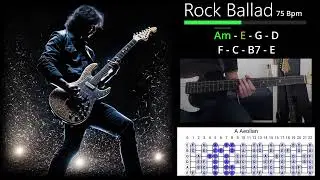 Bleak Rock Ballad - Guitar Backing Track in Am