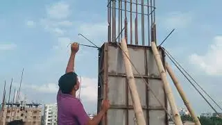 How to check vertical alignment of column shuttering.