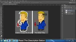 How To Outline a Drawing or Text In Photoshop CC CS6 2015