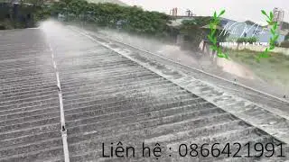 Hệ thống phun sương làm mát trên mái tôn béc đồng đơn