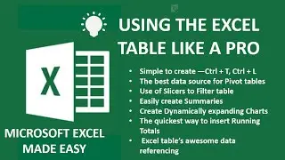 Excel Tables Hack! Using the Excel Table Like a Pro | EXCEL TABLES BEST KEPT SECRETS