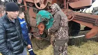 Лопнул вал барабана на комбайне. Уборка продолжается.