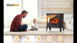 GiveBest Electric Fireplace Freestanding Heater, GFI-2403-01