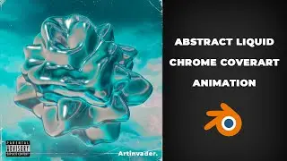 Iridescent abstract fluid MOLTEN CHROME COVERART animation - Blender tutorial for beginner