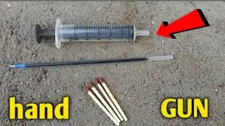 How to Make Syringe Slingshot || Syringe Slingshot gun || cxz experiment