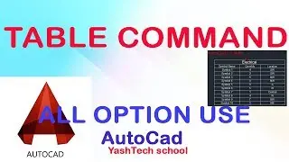 Table command all option use in autoCad (hindi)
