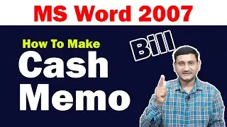 How To Make Cash Memo In MS Word | MS Word Me Bill Kaise Banaye I 2021 I Techwala Suraj