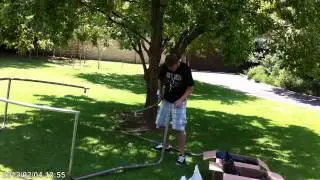 Time lapse...assembling the tramopline at the new house