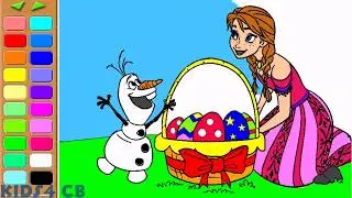 Frozen  - Anna and Olaf  Easter Coloring Page!