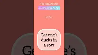 Get one’s ducks in a row meaning #Idiom #IdiomDictionary #English