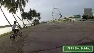 Cycling in Marina Bay Area to East Coast Park