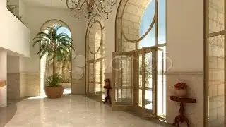 Fancy Apartment Building Lobby. Stock Footage