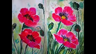 МАКИ // Drawing with colored ink //RELAX