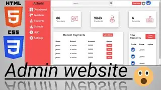 Create a Responsive AdminPanel Dashboard using HTML and CSS || #htmlcssproject #dashboard
