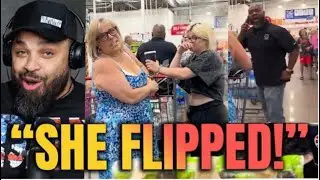 White Ladies Keeps Hitting Black Man With Shopping Cart Until This Happens