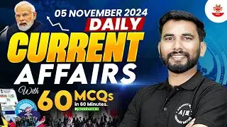 4th November | Daily Current Affairs 2024 || 60 MCQs ||  SSC & Railway By Siddhant Sir