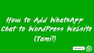 How to Add WhatsApp Chat to WordPress Website Tamil