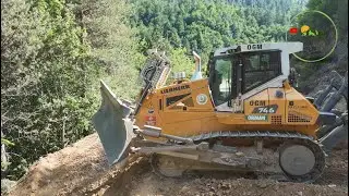 LIEBHERR 746 dozer ile  yol girişi genişletme -6 #keşfet #komatsu #bulldozer #liebherr