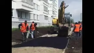 Укладка асфальтовой крошки 🚌